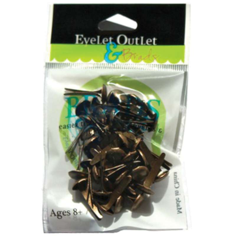 Eyelet Outlet Round Brads 8mm 40/Pkg Brushed Brass
