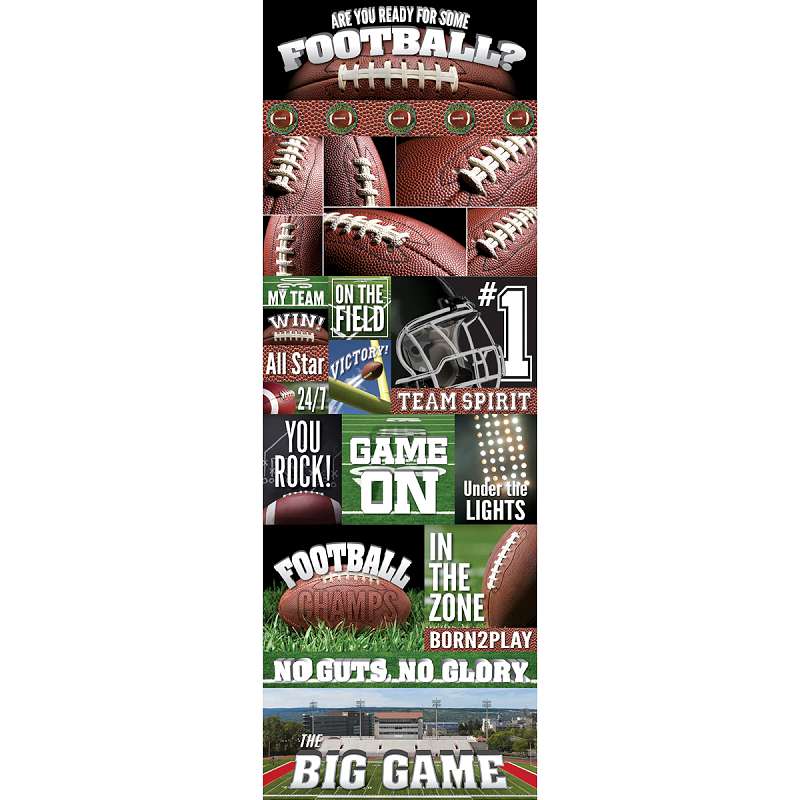 Real Sport Die-Cut Cardstock Stickers 4.25"X13" Football Graphic