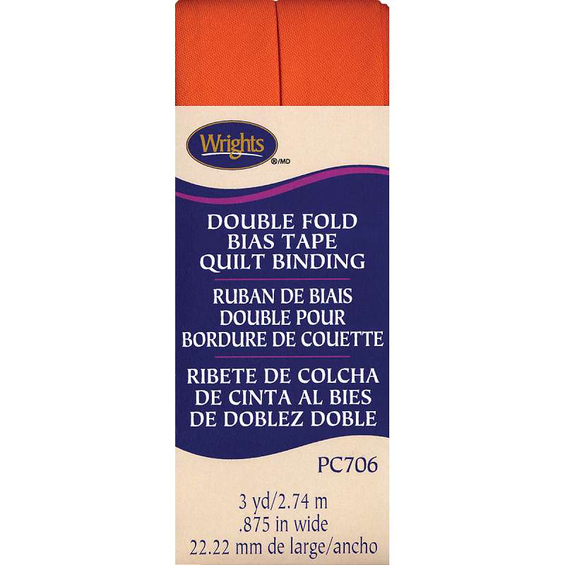 Double Fold Quilt Binding 7/8"X3yd Orange