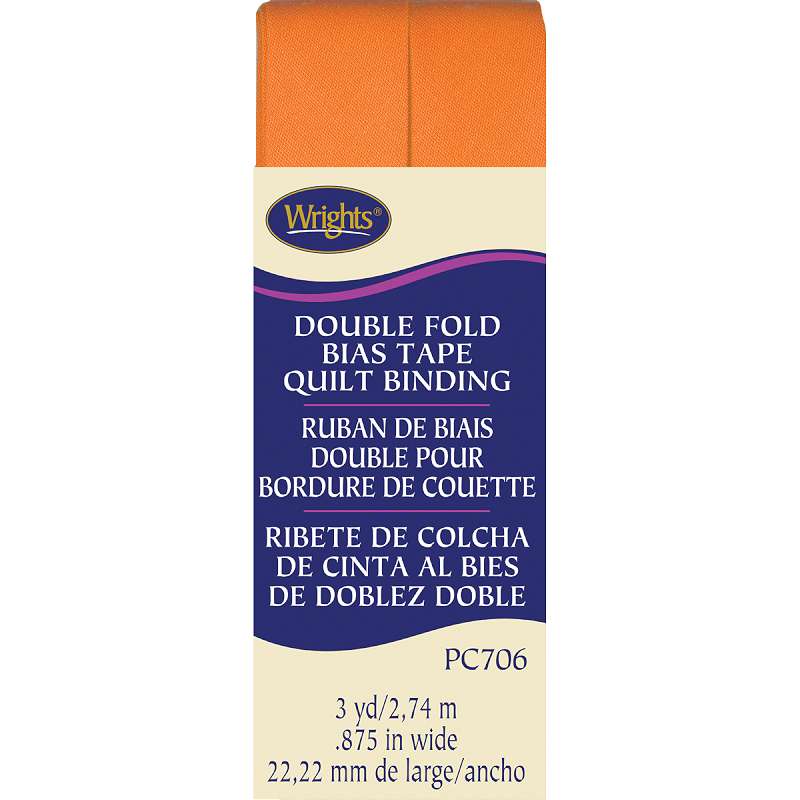 Double Fold Quilt Binding 7/8"X3yd Orange Peel