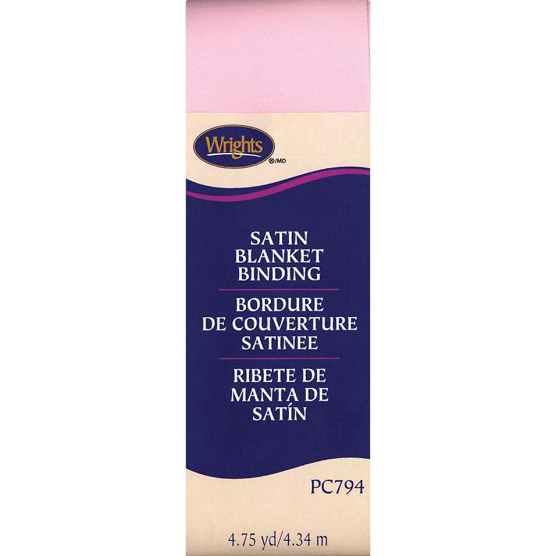 Single Fold Satin Blanket Binding 2"X4-3/4yd Light Pink