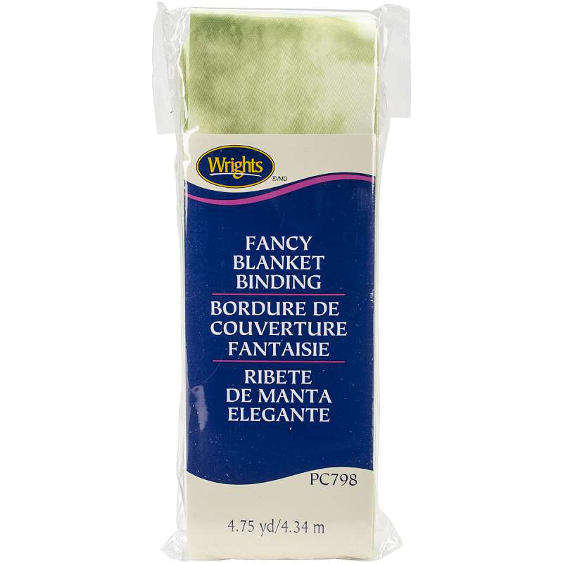 Single Fold Satin Fancy Blanket Binding 2"X4-3/4yd Tie-Dye Lime