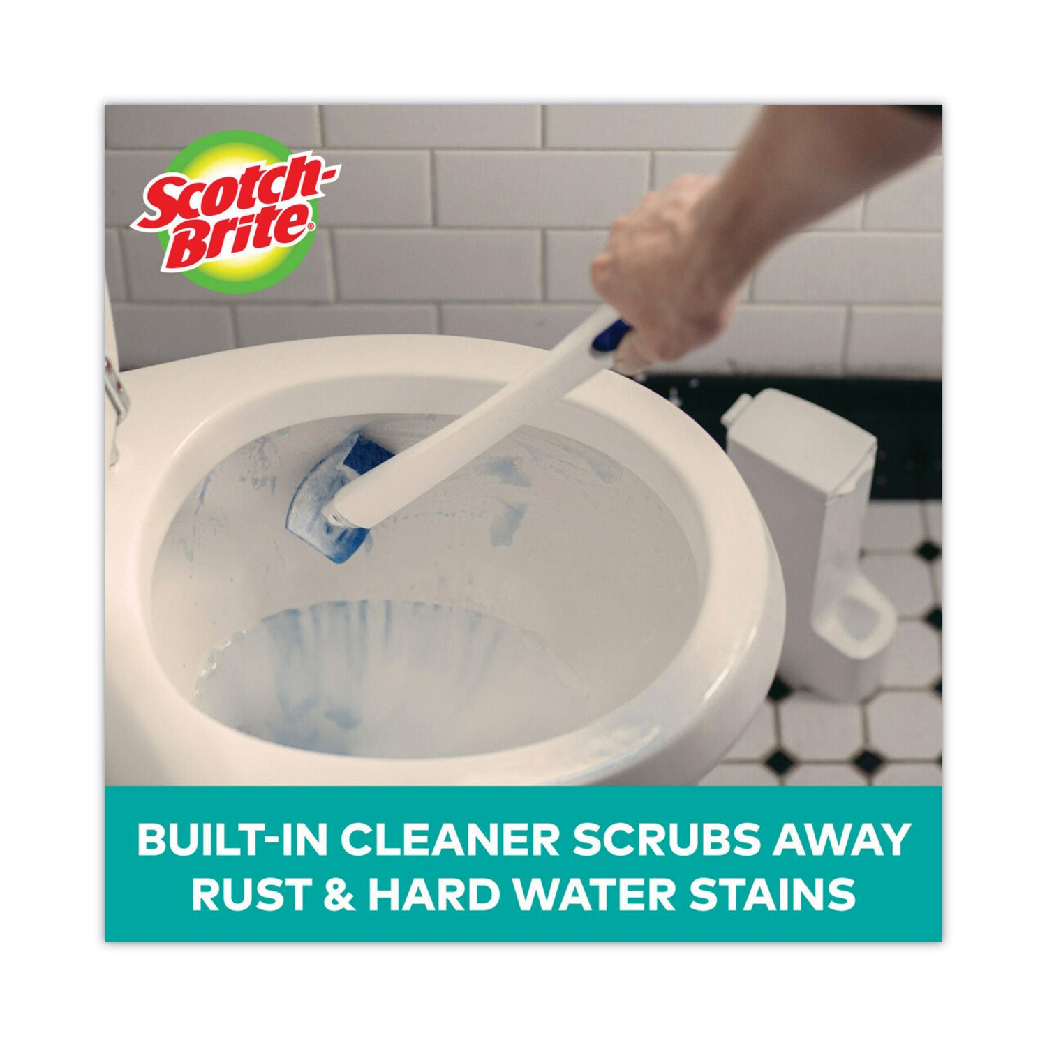 Scotch-Brite™ Disposable Toilet Scrubber Refill, Blue/White, 6/Pack
