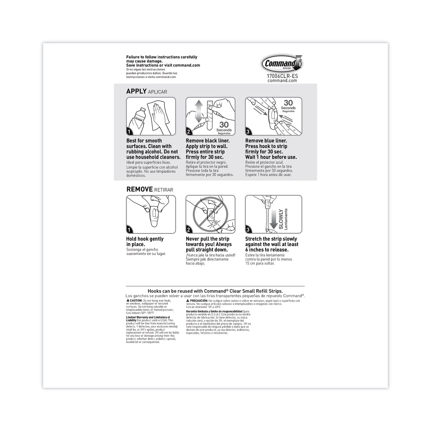 Command™ Clear Hooks & Strips, Plastic, Mini, 18 Hooks & 24 Strips/Pack