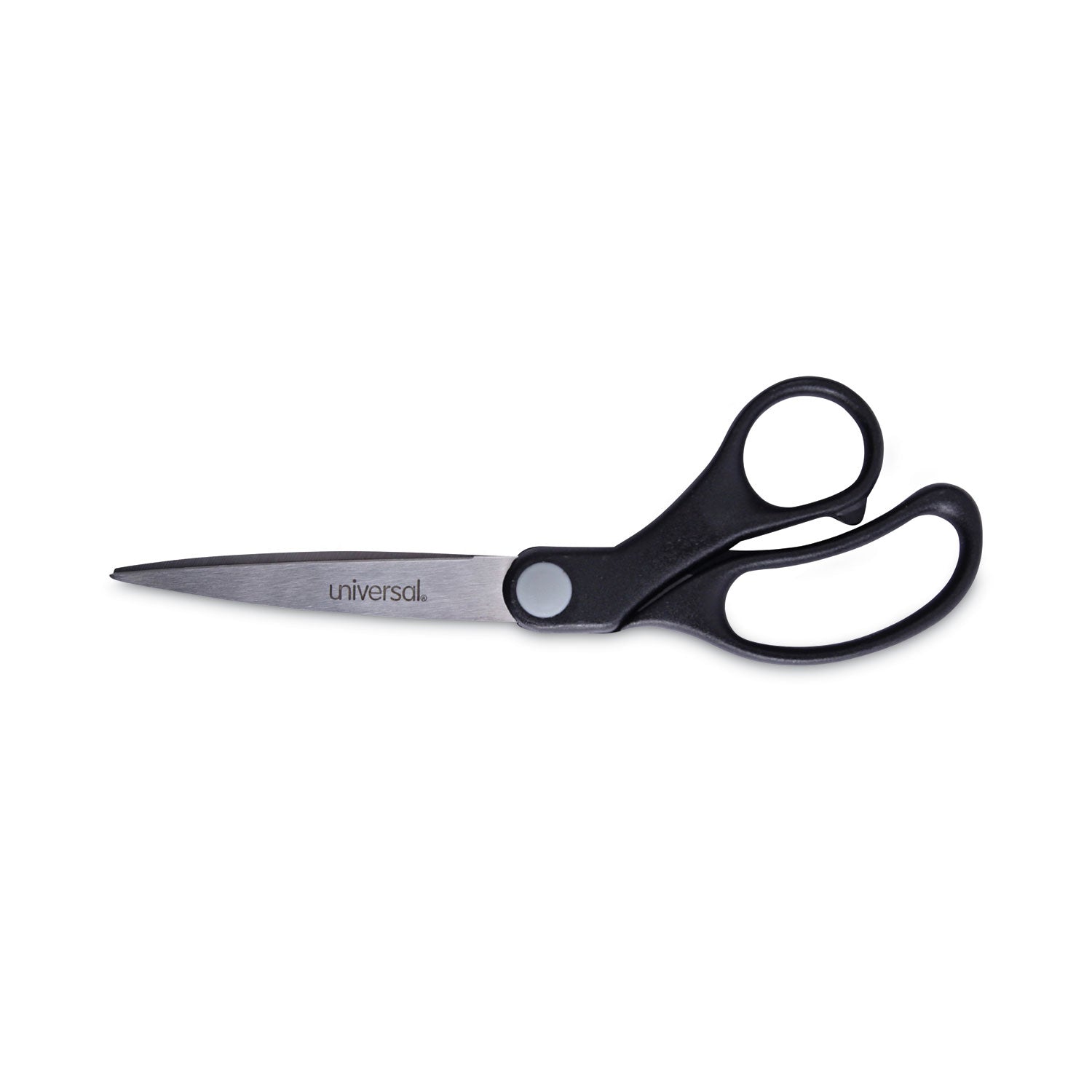 Universal® Economy Scissors, 8" Length, Bent Handle, Stainless Steel, Black