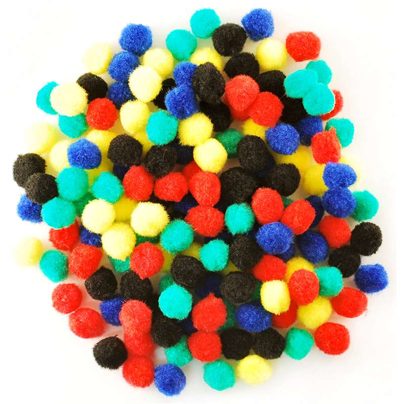 Mini Pom-Poms .5" 150/Pkg Primary