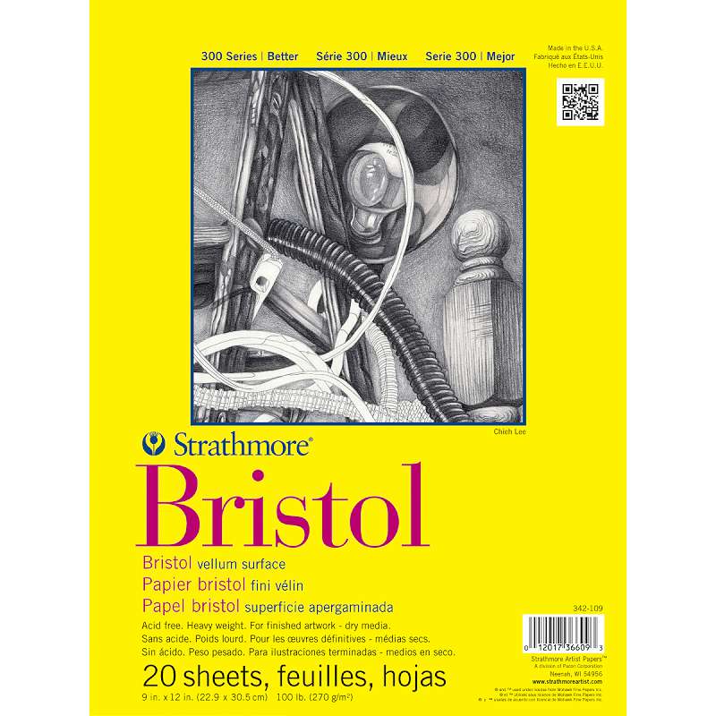 Strathmore Bristol Vellum Paper Pad 9"X12" 20 Sheets