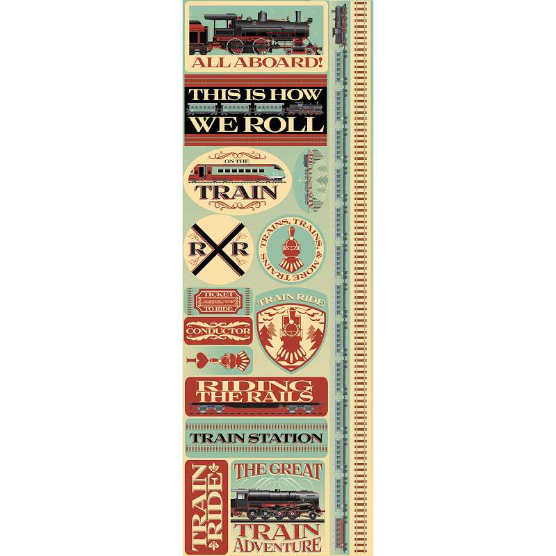 Signature Series Cardstock Combo Sticker 4.25"X12" Train