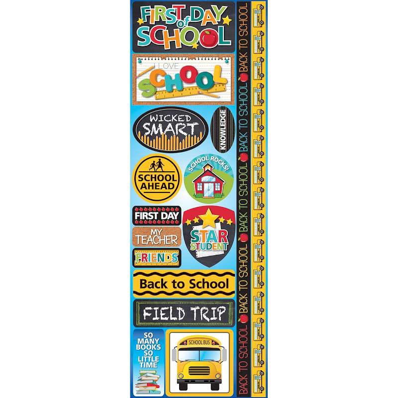 Signature Series Cardstock Combo Sticker 4.25"X12" Back To School
