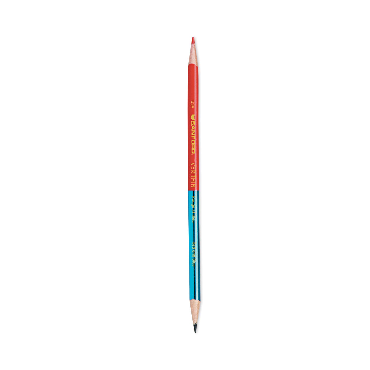 Prismacolor® Verithin Double-Ended Colored Pencils, Blue/Red, Dozen