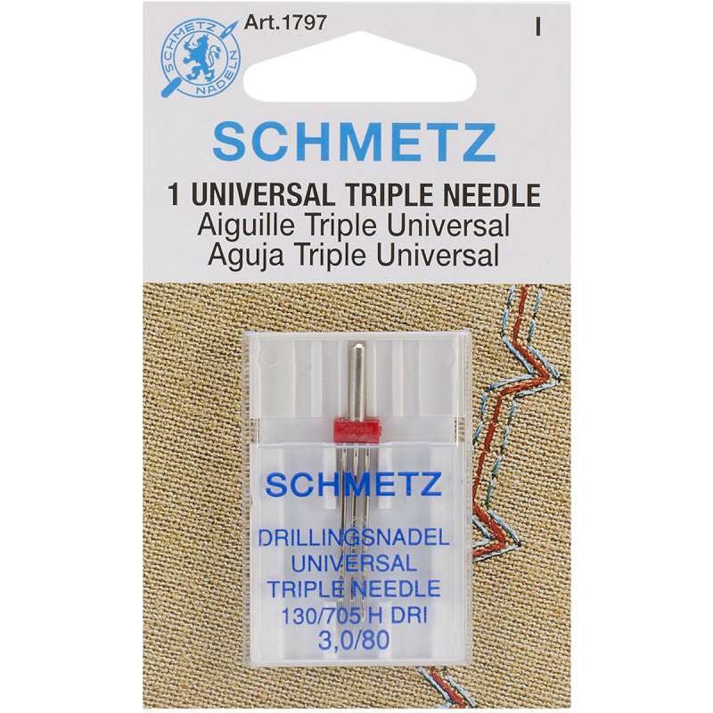 Universal Triple Machine Needle Size 3.0/80 1/Pkg