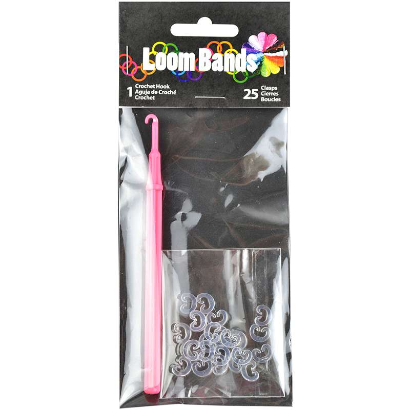 Loom Bands Crochet Hook W/25 Clasps 