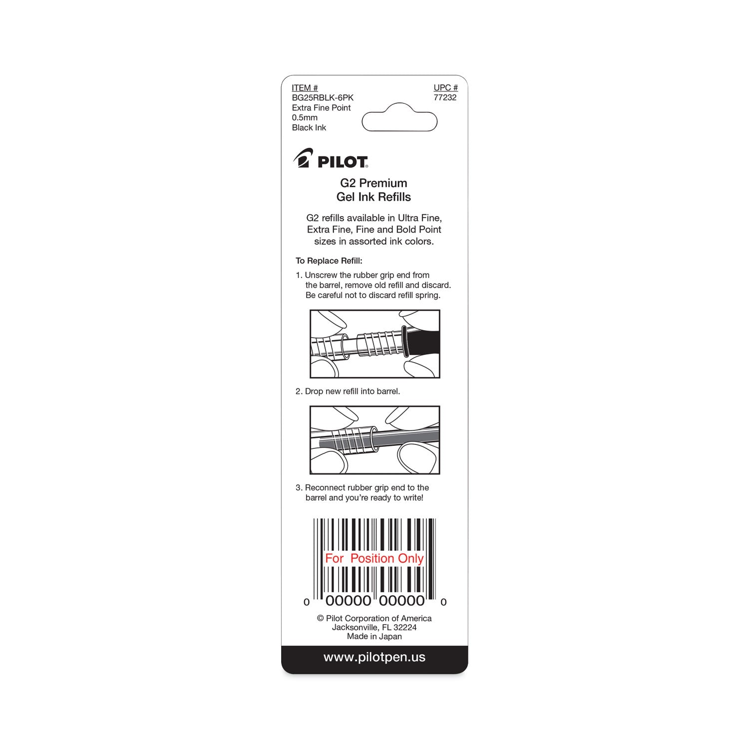 Pilot® Q7, G2 Ltd, G2 Pro, Precise Gel BeGreen,, Extra Fine, Blk, 2/Pk