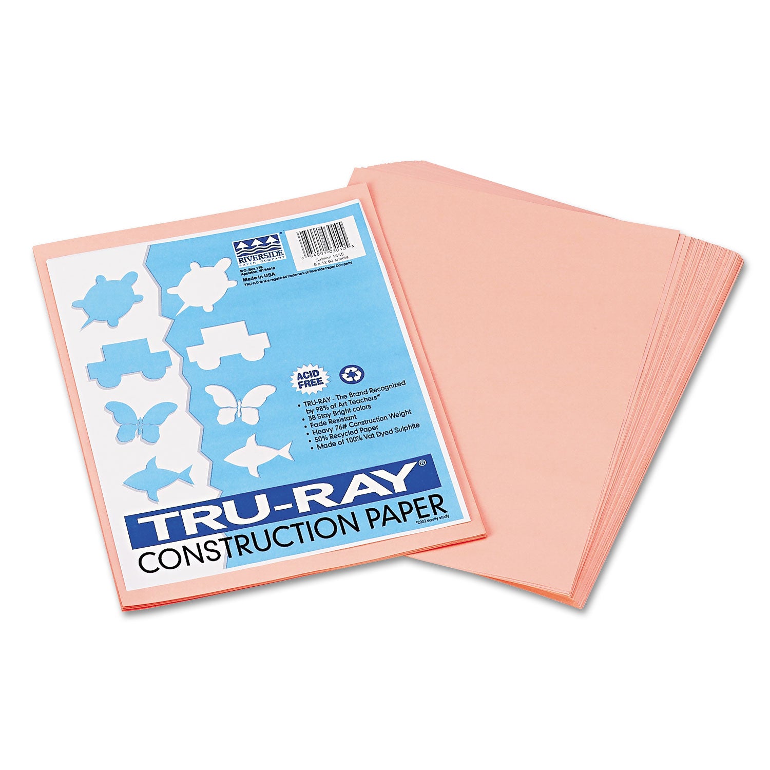 Pacon® Tru-Ray Construction Paper, 76 lbs., 9 x 12, Salmon, 50 Sheets/Pack