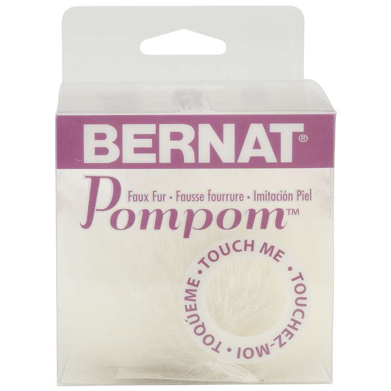 Faux Fur Pompom 1/Pkg White Rabbit