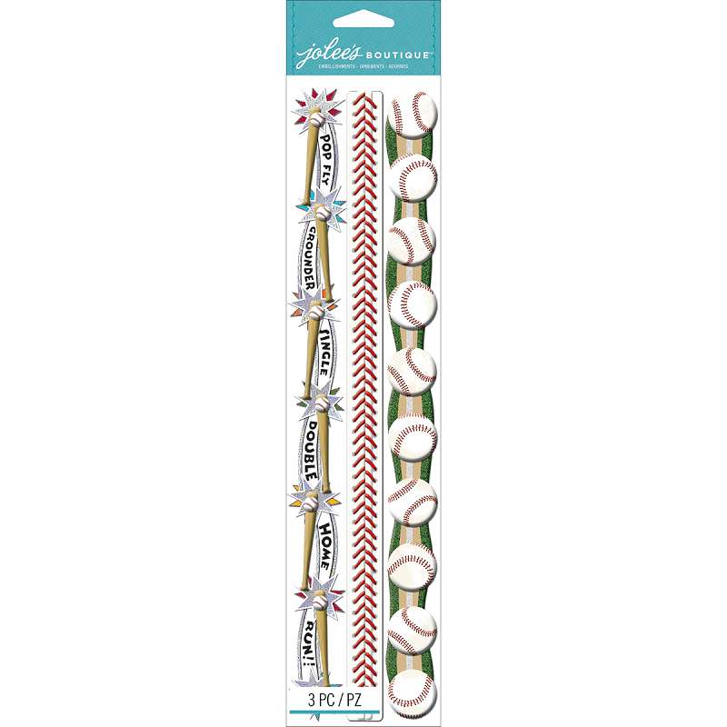 Jolee's Boutique Dimensional Stickers Baseball Borders