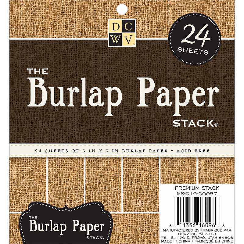 DCWV Specialty Stack 6"X6" 24/Pkg Burlap