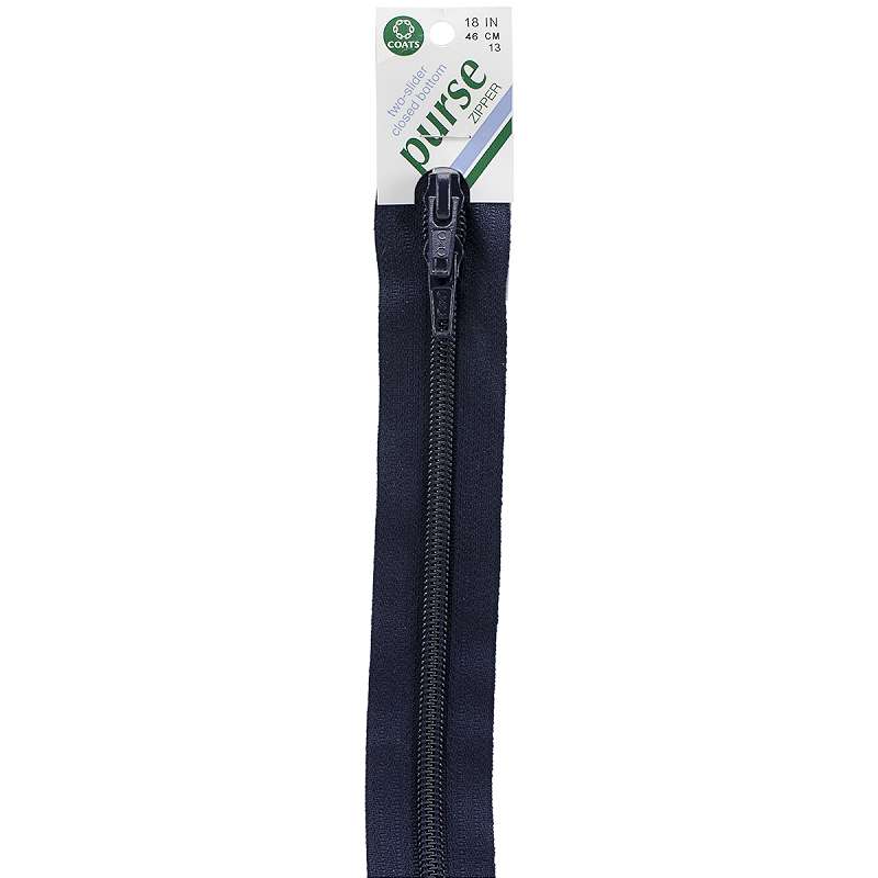 Purse Double Slider Zipper 18" Navy