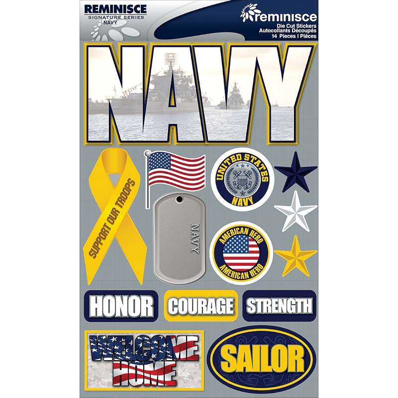 Signature Dimensional Stickers 4.5"X6" Sheet Navy