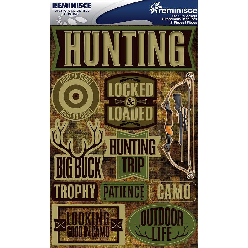 Signature Dimensional Stickers 4.5"X6" Sheet Hunting
