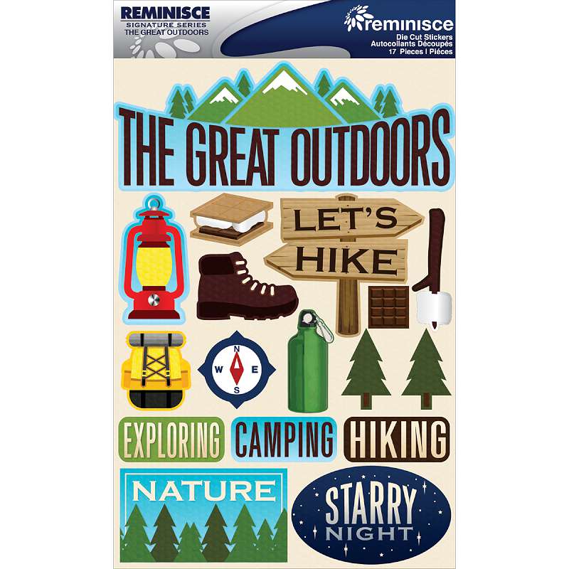 Signature Dimensional Stickers 4.5"X6" Sheet Great Outdoors
