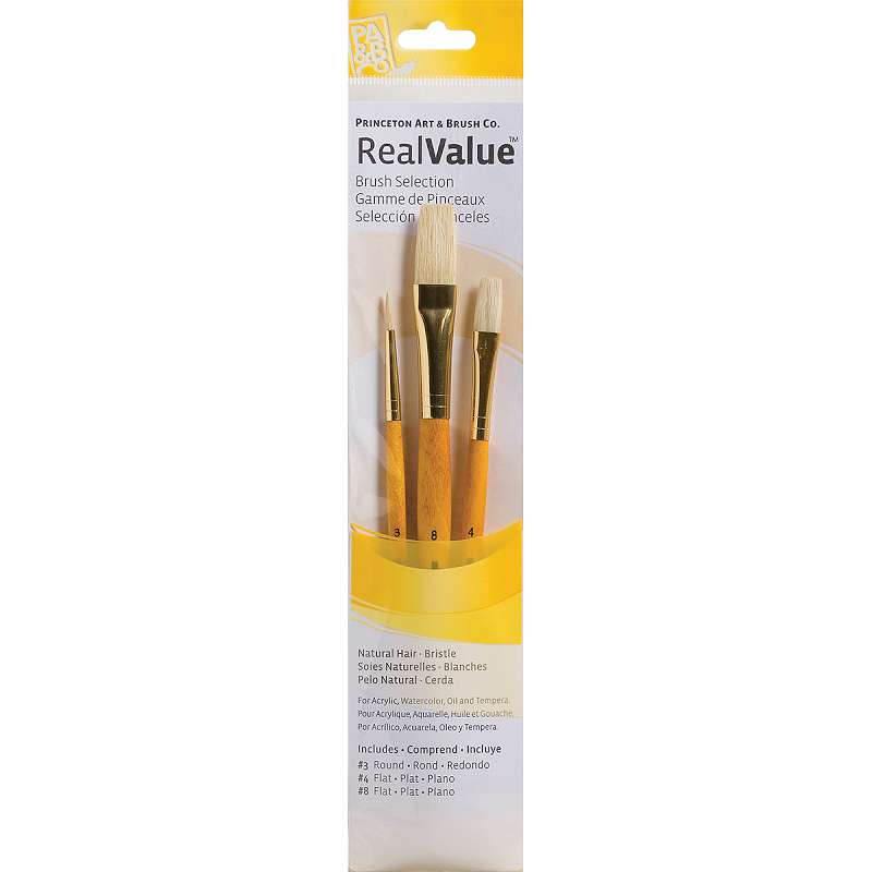 Natural Bristle Real Value Brush Set 3/Pkg