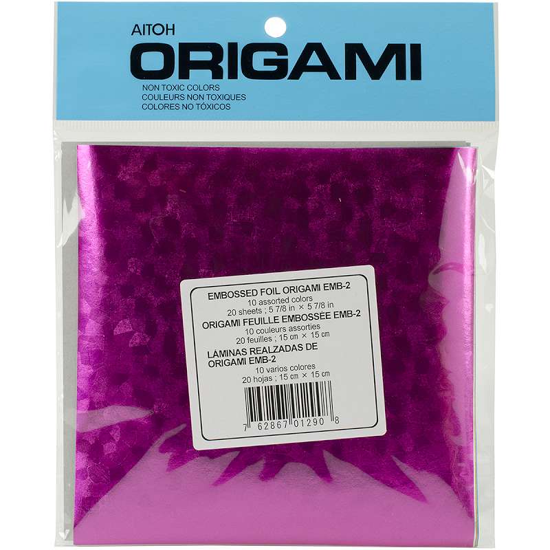 Origami Paper 5.875"X5.875" 20 Sheets Embossed Foil