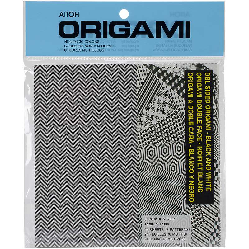 Origami Paper 5.875"X5.875" 24 Sheets Double Sided Black & White