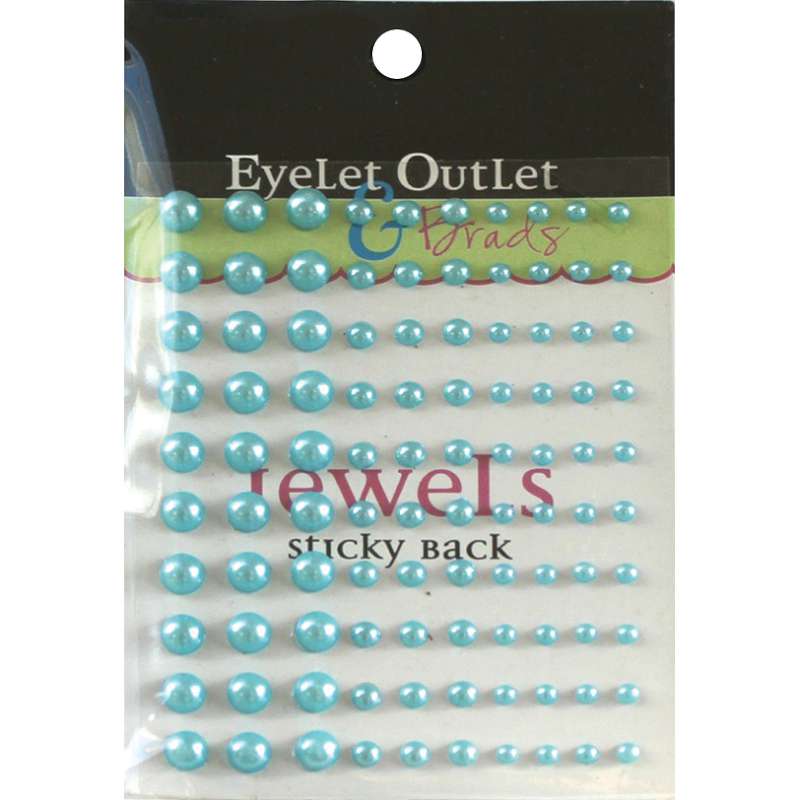 Bling Self-Adhesive Pearls Multi-Size 100/Pkg Blue