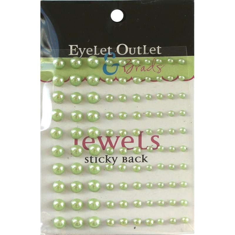 Bling Self-Adhesive Pearls Multi-Size 100/Pkg Green