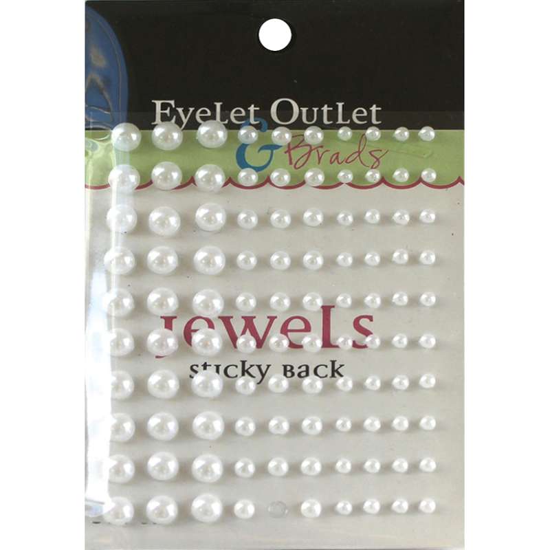 Bling Self-Adhesive Pearls Multi-Size 100/Pkg White