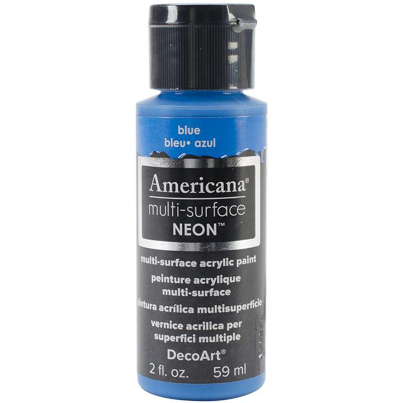 Americana Multi-Surface Neon Acrylic Paint 2oz Blue