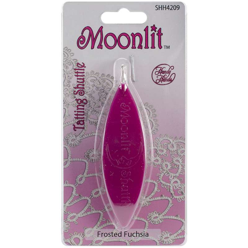 Moonlit Tatting Shuttle W/Hook Frosted Fuchsia