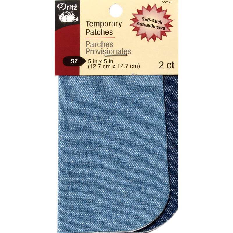 Denim Temporary Patches 5"X5" 2/Pkg Blues