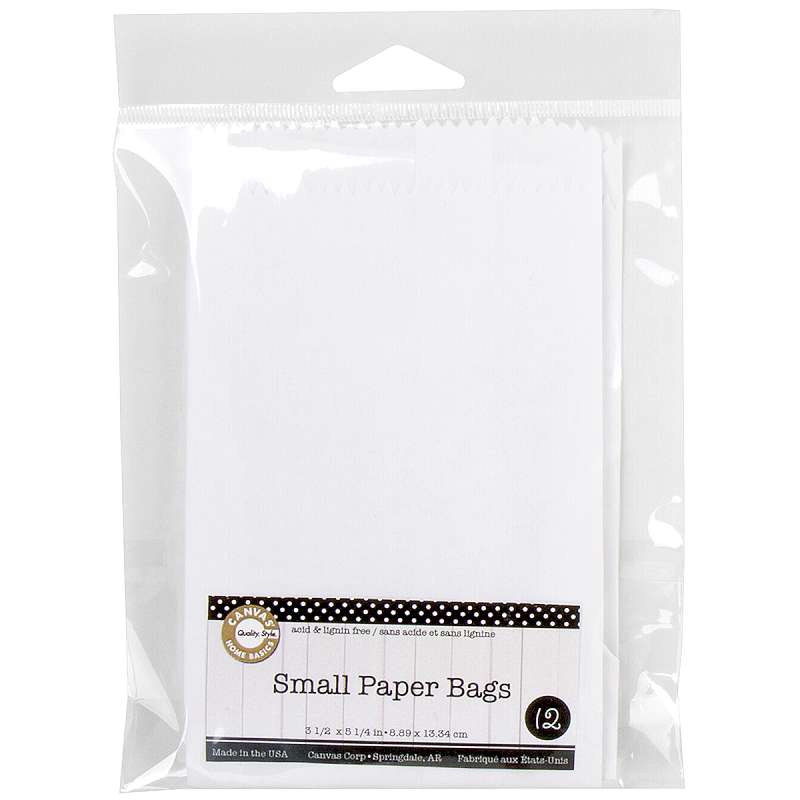 Small Paper Bags 3.5"X5.5" 12/Pkg White