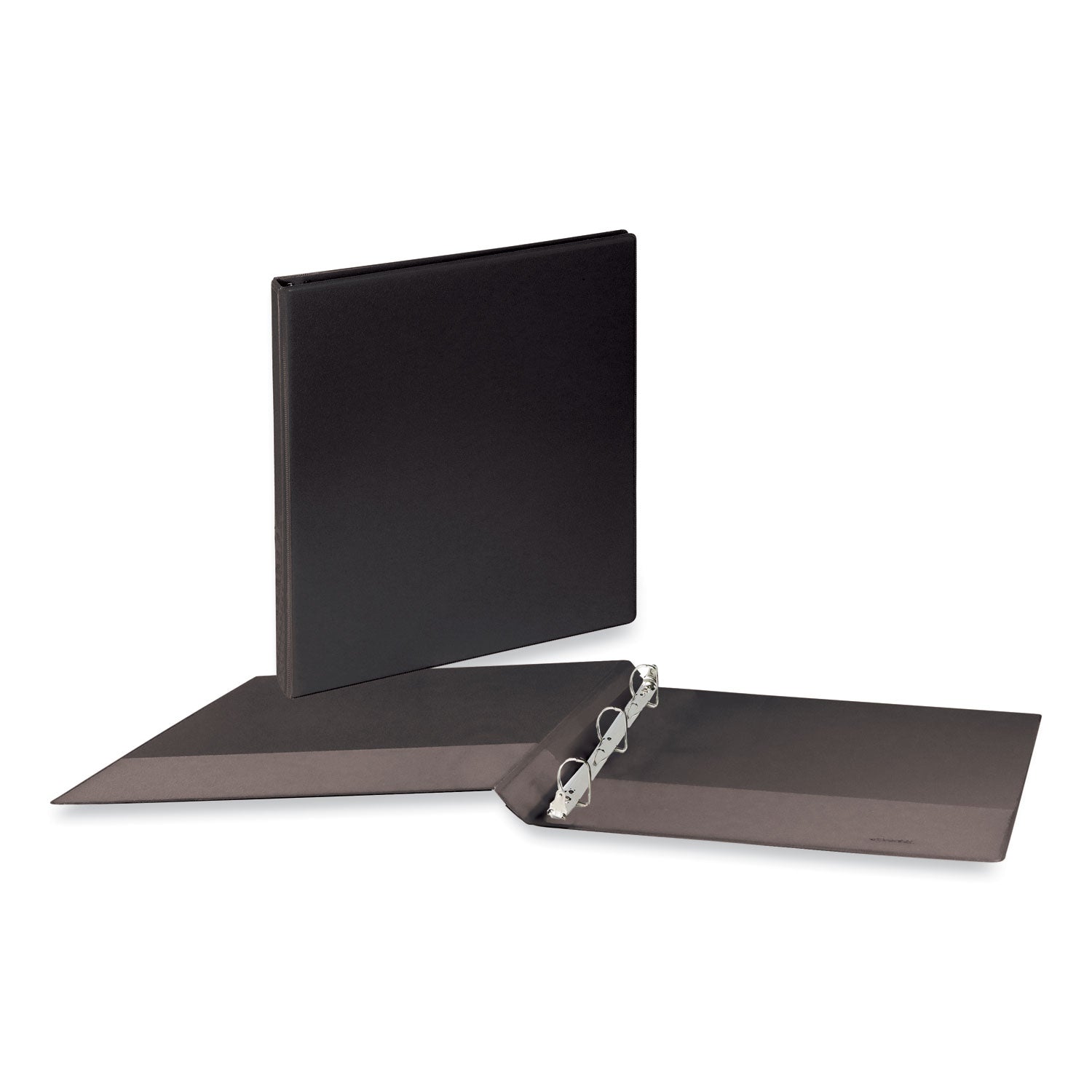 Universal® Deluxe Round Ring View Binder, 1/2" Capacity, Black