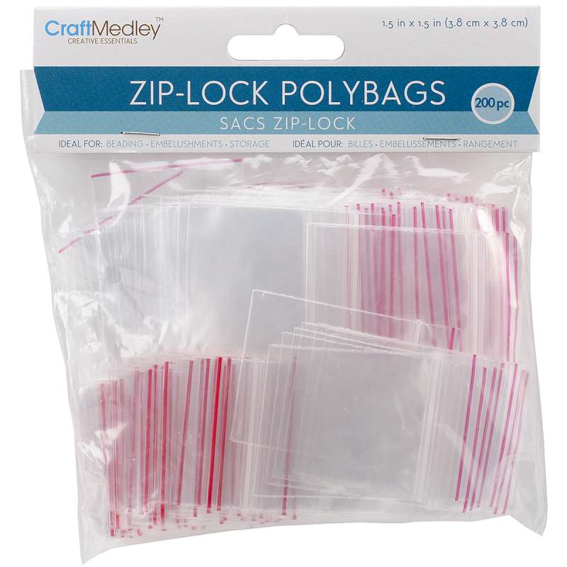 Ziplock Polybags 200/Pkg 1.5"X1.5" Clear
