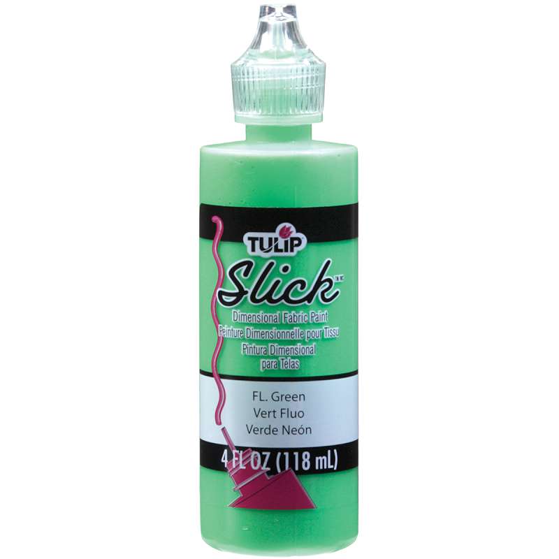 Tulip Dimensional Fabric Paint 4oz Slick - Fluorescent Green