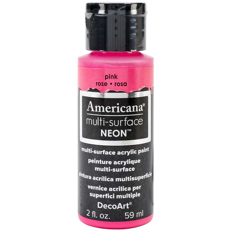 Americana Multi-Surface Neon Acrylic Paint 2oz Pink