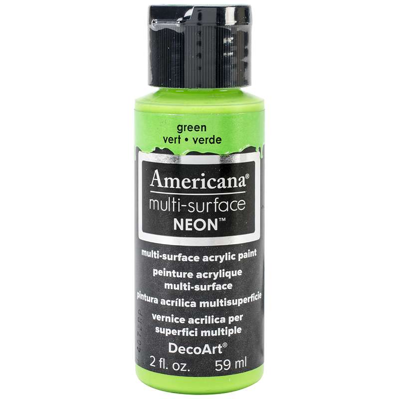 Americana Multi-Surface Neon Acrylic Paint 2oz Green