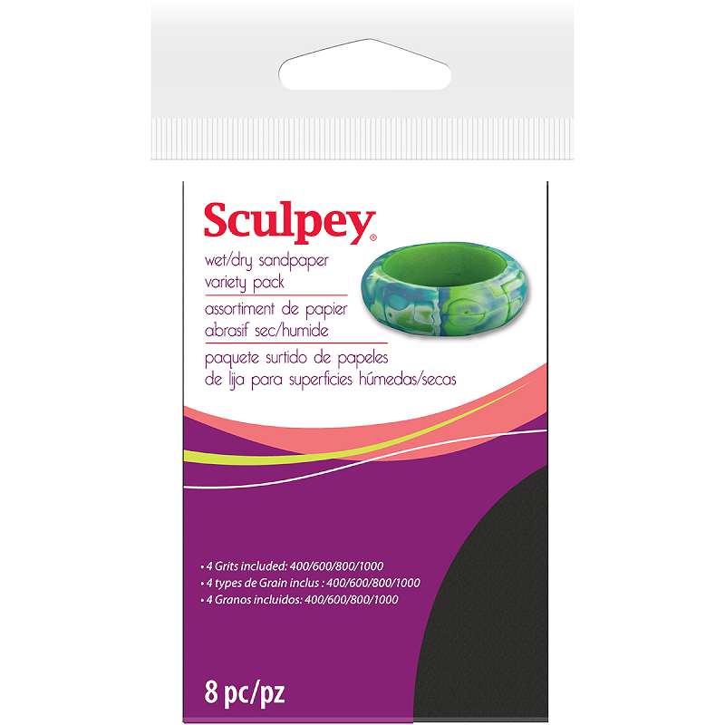 Sculpey Wet/Dry Sandpaper Variety Pack 8/Pkg 2.75"X4.5"
