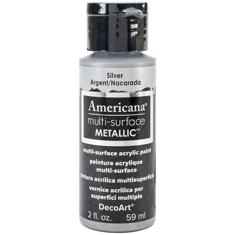 Americana Multi-Surface Metallic Acrylic Paint 2oz Silver