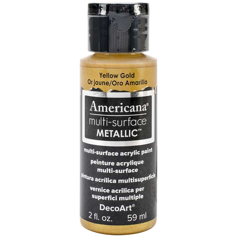 Americana Multi-Surface Metallic Acrylic Paint 2oz Yellow Gold