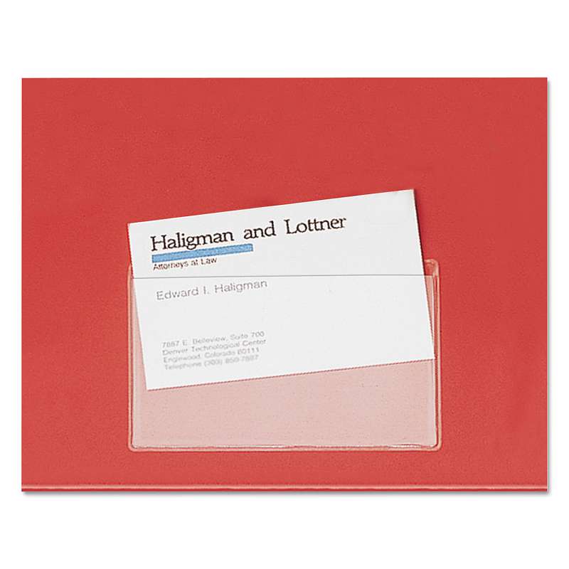 Cardinal® HOLD IT Poly Business Card Pocket, Top Load, 3 3/4 x 2 3/8, Clear, 10/Pack