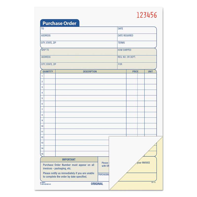 TOPS™ Purchase Order Book, 5 9/16 x 8 7/16, Two-Part Carbonless, 50 Sets/Book