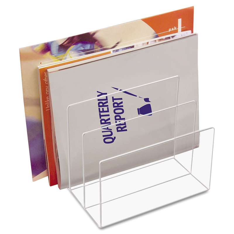 Kantek Clear Acrylic Desk File, Three Sections, 8 x 6 1/2 x 7 1/2, Clear
