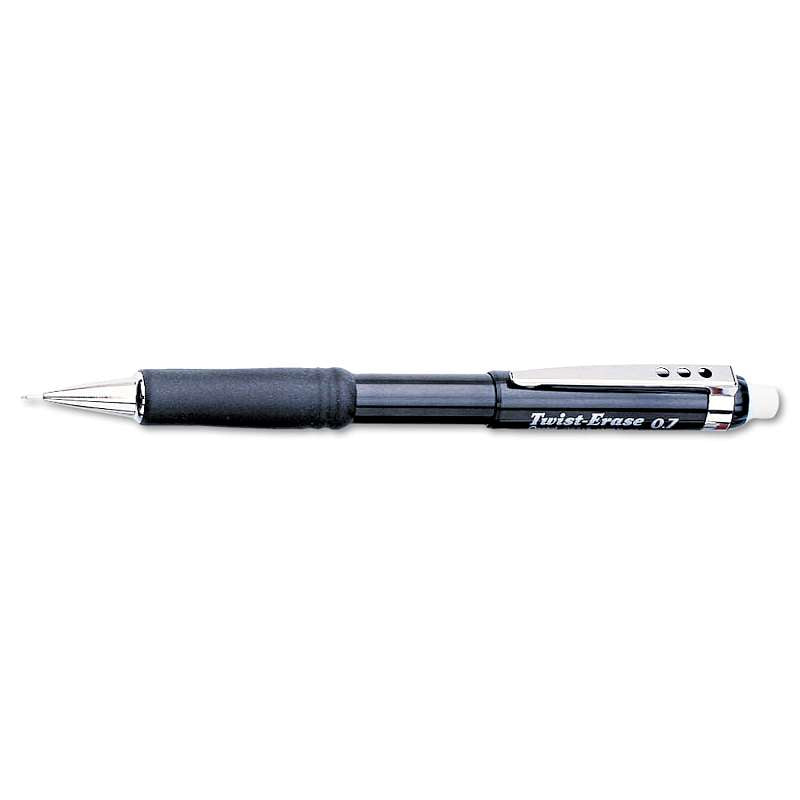 Pentel® Twist-Erase III Mechanical Pencil, 0.7 mm, Black Barrel