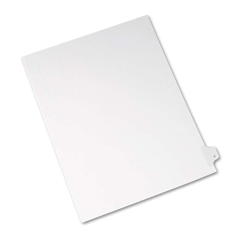 Avery® Allstate-Style Legal Exhibit Side Tab Divider, Title: Y, Letter, White, 25/Pack