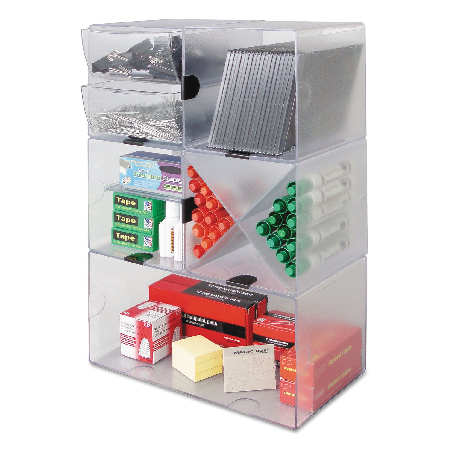 Stackable X-Divided Storage Organizer 6"X6"X6" Clear
