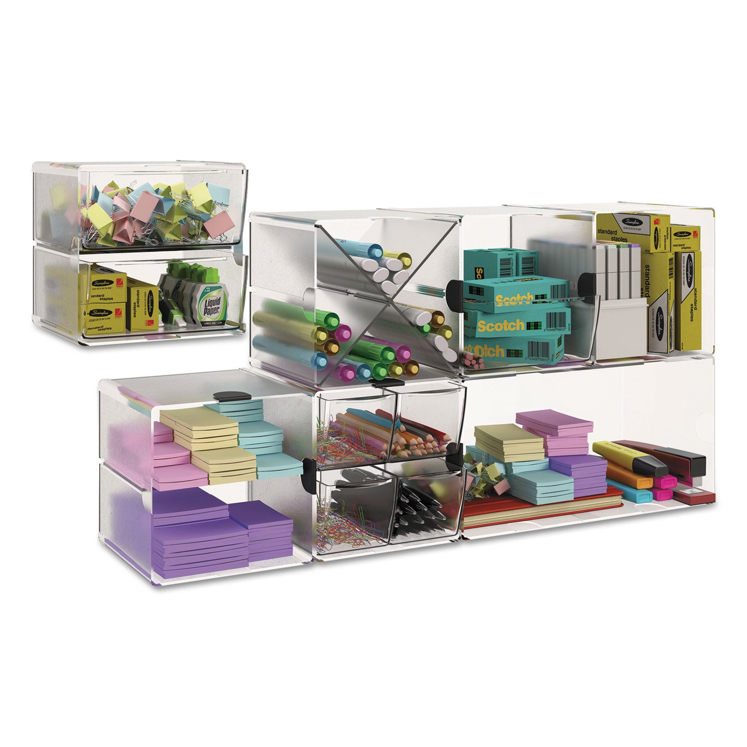 Stackable X-Divided Storage Organizer 6"X6"X6" Clear